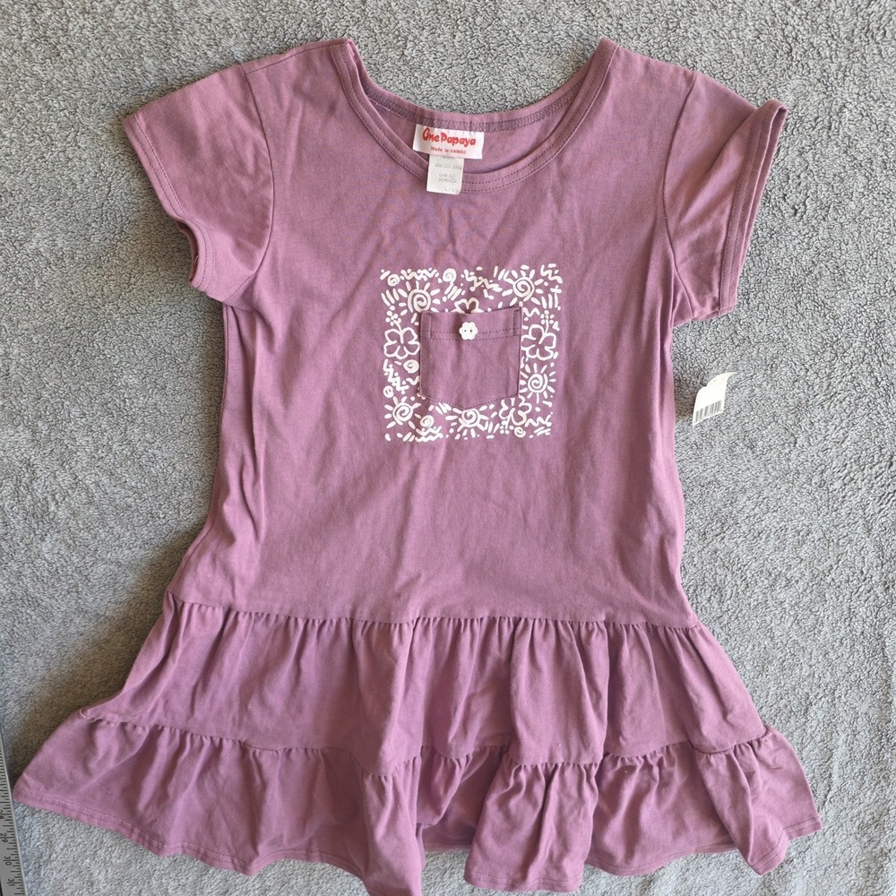 Vintage 90s One Papaya Girls Dress Size L 14 Made‎ In Hawaii Pink